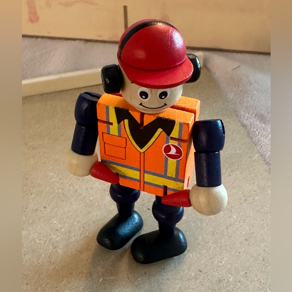 TURKISH AIRLINES SMALL WOODEN TOY DOLL